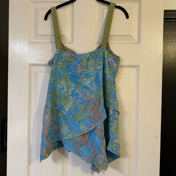 EUC Santiki Tank Top Blue and Green Sleeveless Dress - Picture 2 of 7